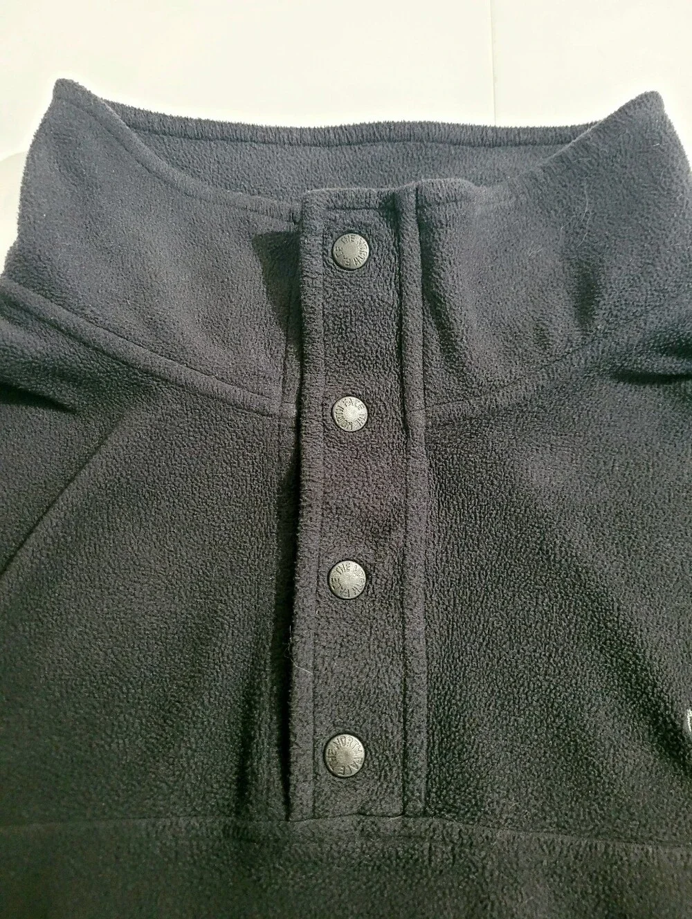 The North Face Mens XL Black Fleece Pullover Snap Neck Jacket Sweater Outdoor